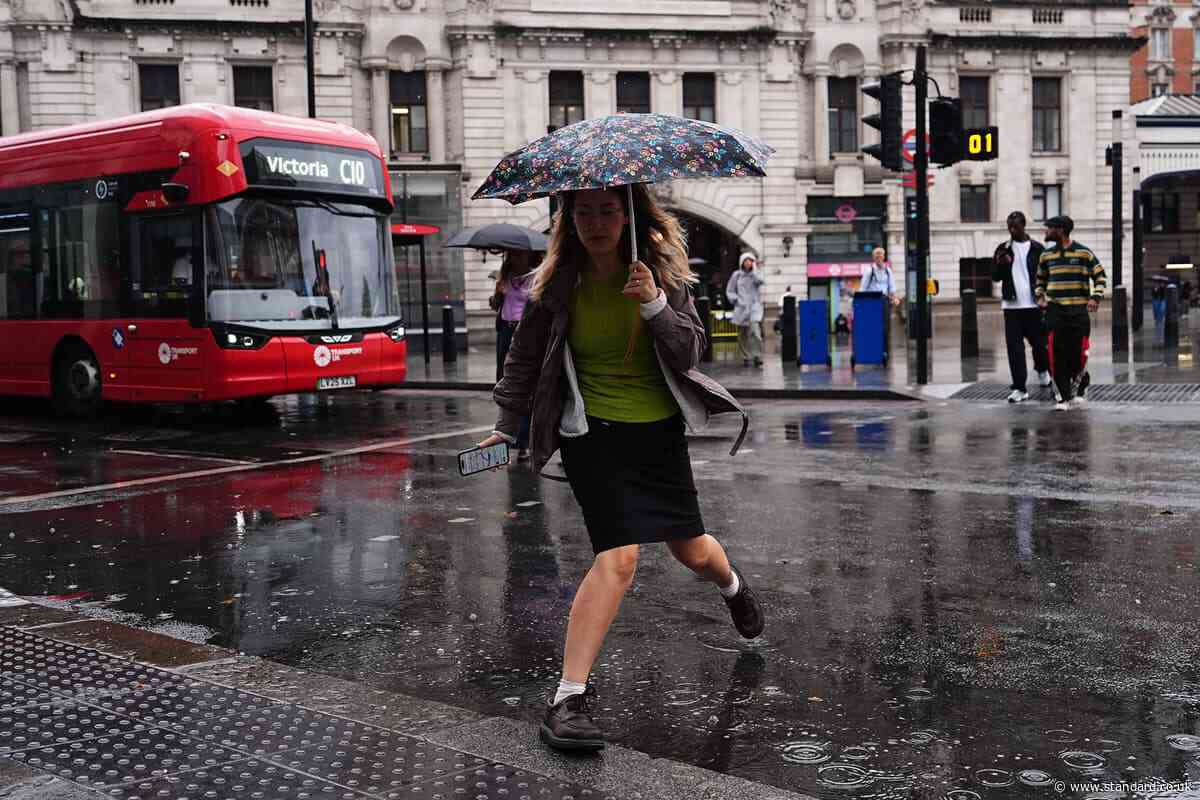 Yellow warning as thunderstorms could cause travel disruption and flooding