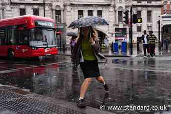 Yellow warning as thunderstorms could cause travel disruption and flooding