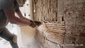 Couple knock down wall behind kitchen cupboard and make 'horror film' discovery