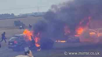 Middlesbrough gang war - live: Chaos as cars burn and man stabbed after A66 crash