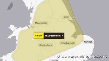Met Office issues nine-hour thunderstorm warning for 64 areas on Friday - full list