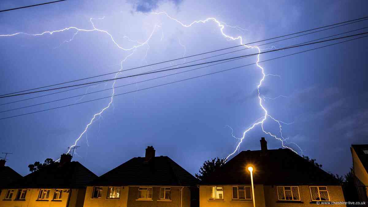 Cheshire hit with THIRD thunderstorm warning this week