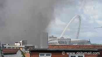 Huge fire erupts near Wembley stadium after reports of 'explosion' as smoke billows over London