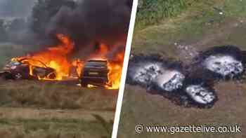 A66 crash LIVE: £80k Porche torched at vigil as drone shots show scale of aftermath
