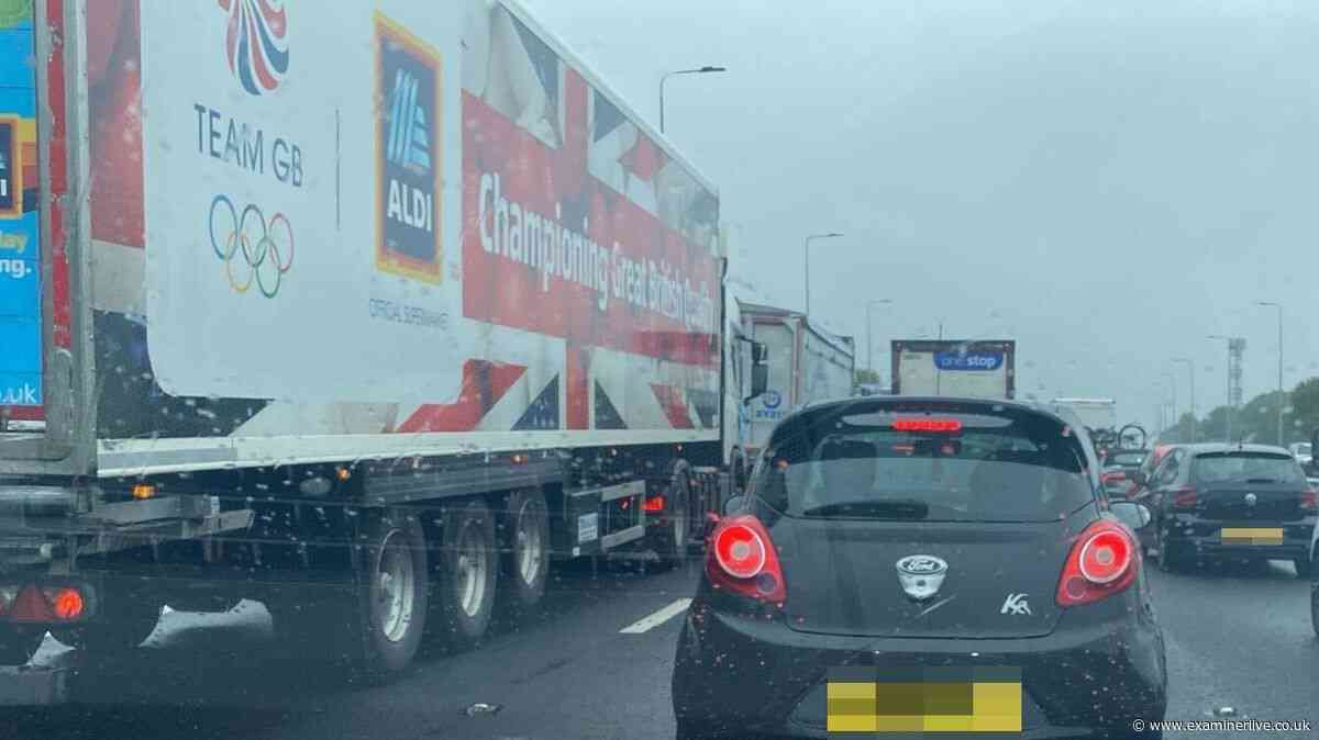 M62 traffic LIVE as queues build up