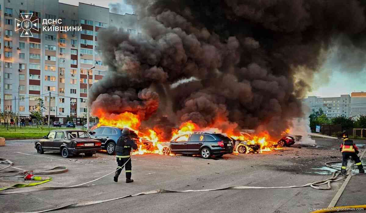 Russian drones batter Ukraine's Kyiv region, hitting apartments and warehouses for a second day