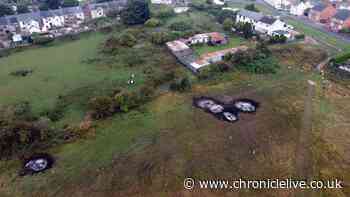 Drone footage shows aftermath of cars set on fire at A66 memorial in County Durham