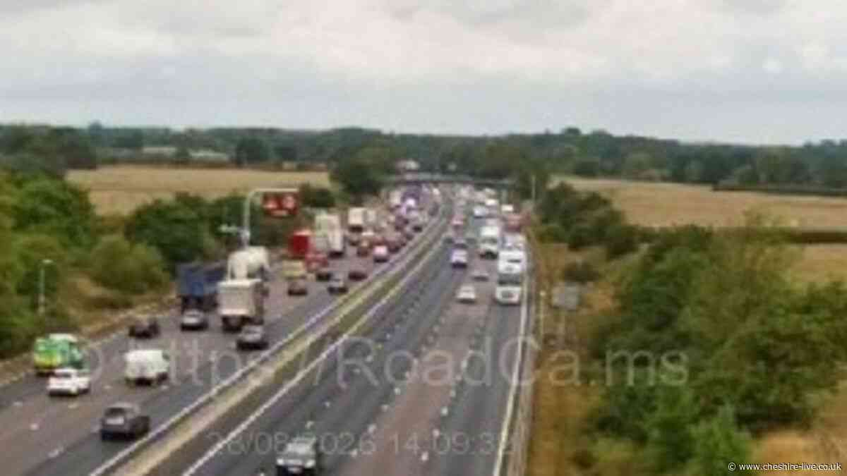 Live M6 Cheshire updates as lane closed after 'multi-vehicle' crash