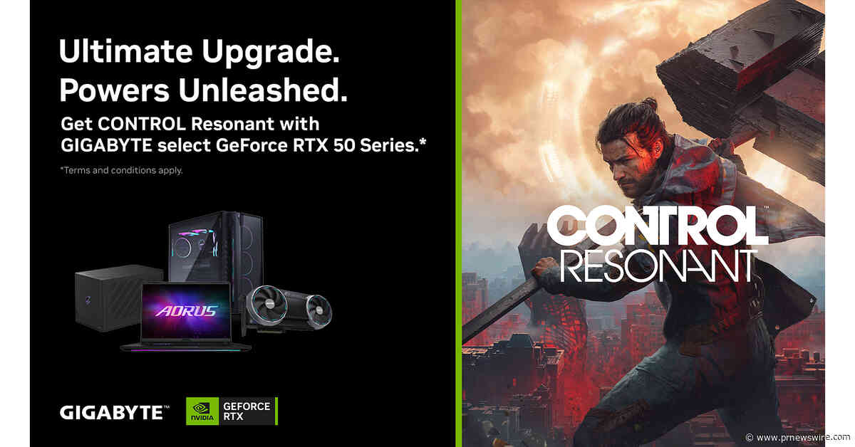 GIGABYTE s'associe à NVIDIA pour améliorer l'expérience de jeu grâce au pack contenant une GeForce RTX™ Série 50 et le jeu CONTROL Resonant