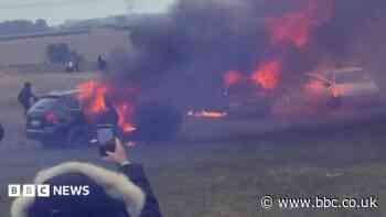 Police rule out link between A66 crash and house fire after disorder at balloon release