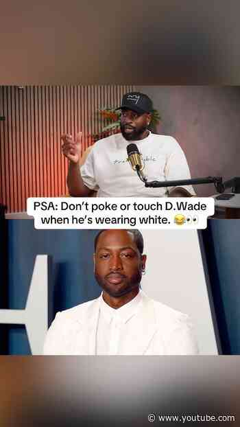 ￼ Don’t poke or touch DWade when he’s wearing white 👀😂￼