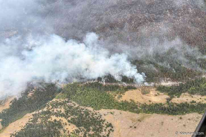 Pear Lake wildfire near Clinton showing minimal growth
