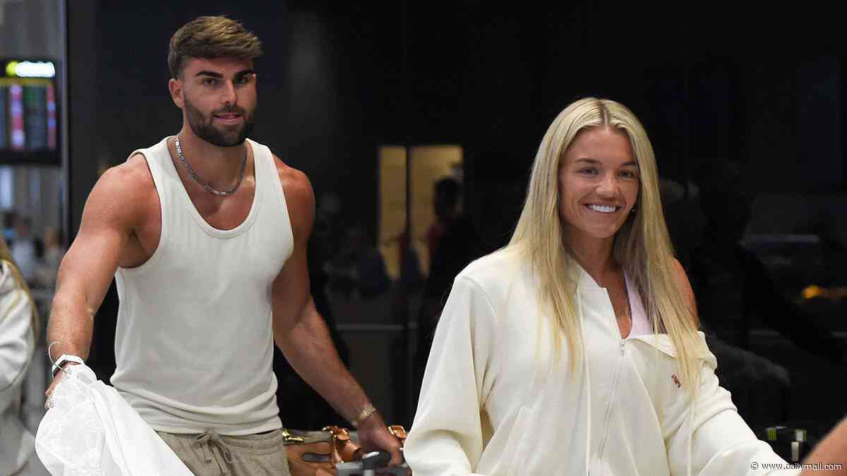Love Island stars Molly Smith and Tom Clare land back in Manchester after their 10-day boozy wedding celebrations in Mallorca