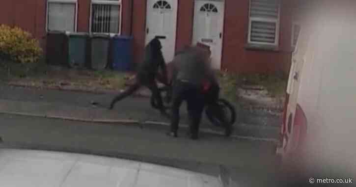 Moment e-bike gang chase down innocent victim before hacking him with a machete