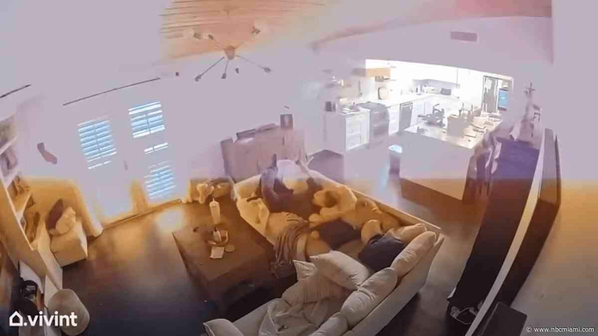 Video shows lightning strike shaking a home in Miami-Dade