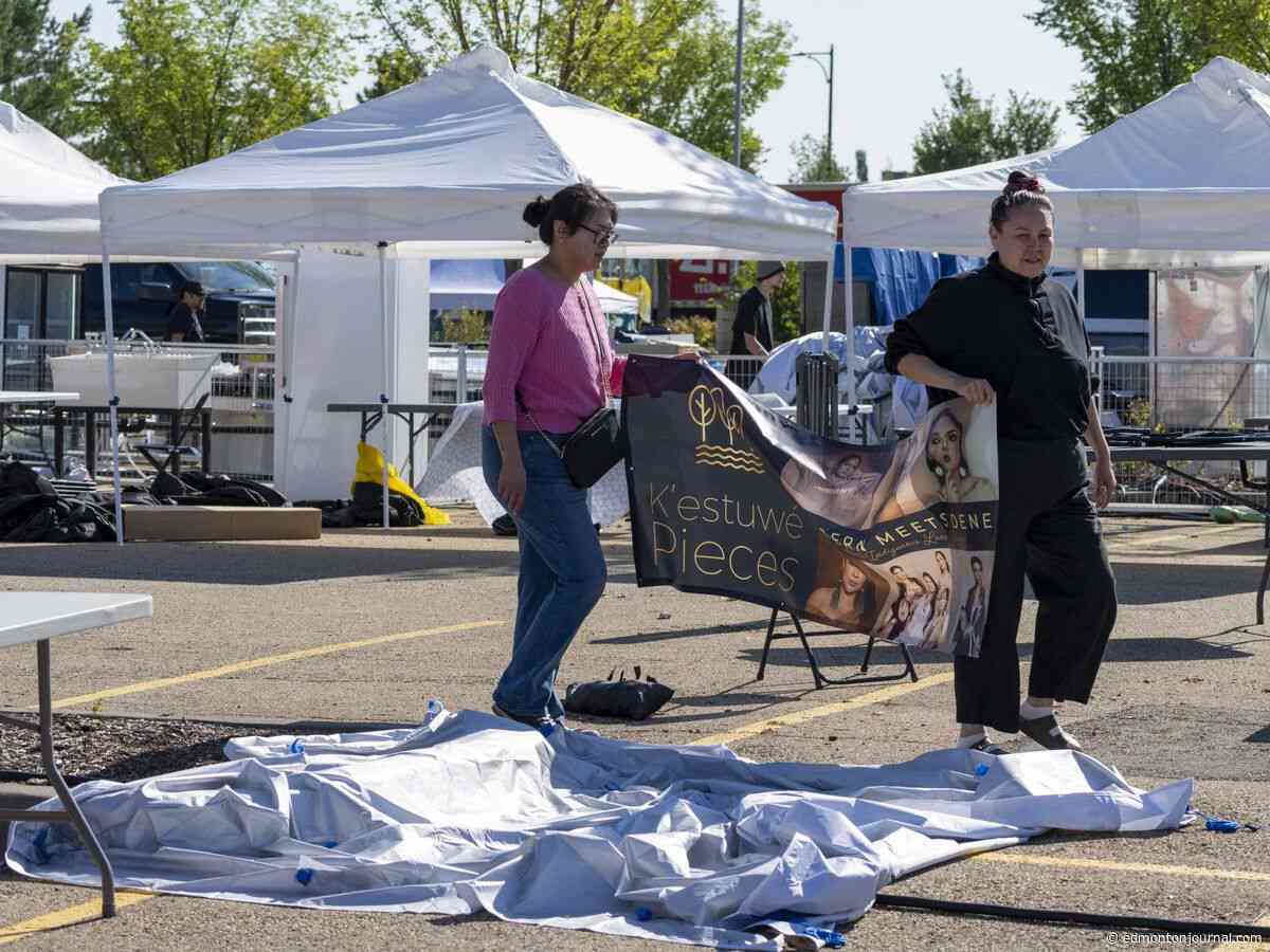 Vendors scrambling after windstorm whips through southwest Edmonton night market