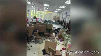 Car crashes into occupied Miami nail salon; no injuries reported