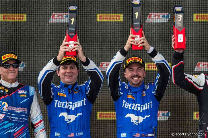 Frankie Muniz earns emotional win in GT4 America race with co-driver Tyler Stone