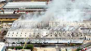 Huge waste facility fire shuts Tube and train lines
