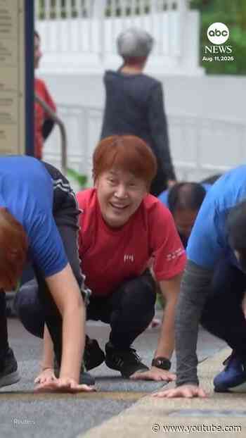 Seniors practice parkour in Singapore to improve physical balance