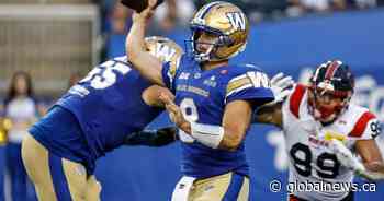 Winnipeg Blue Bombers offence shines in upset win over league-leading Alouettes