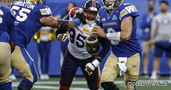 Blue Bombers come up big in beating Alouettes