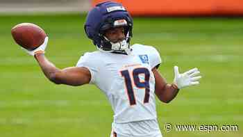 Broncos WR Mims exits, avoids serious foot injury