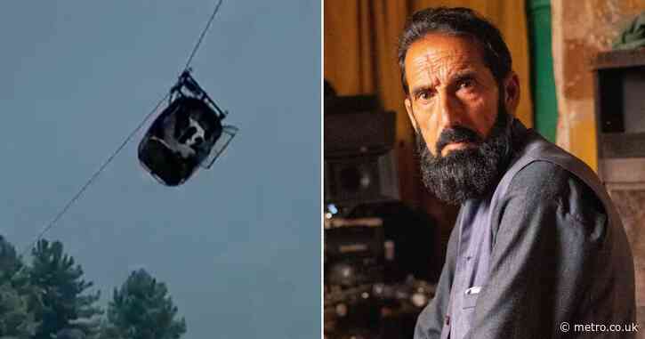 Dad’s sheer terror of seeing his son in cable car dangling from a wire 900ft above ground