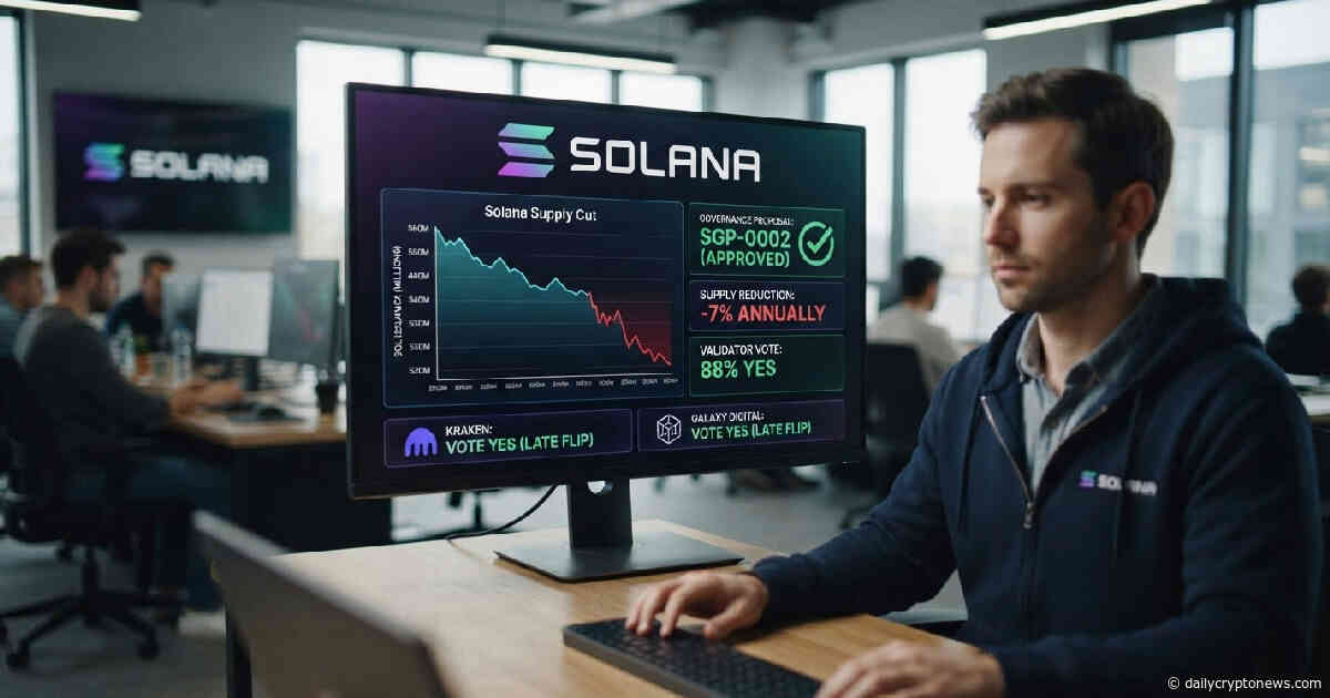 Solana Governance Approves Supply Cut After Kraken, Galaxy Vote Flip