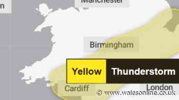 Met Office issues thunderstorm warning for Wales as 14 areas set to be hit