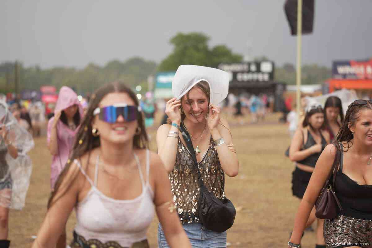 Yellow thunderstorm warning issued as festivalgoers face more wet weather