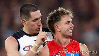 AFL LIVE: ‘That’s just a cheap shot’: Demons breathe fire against Blues as heroes and villains emerge