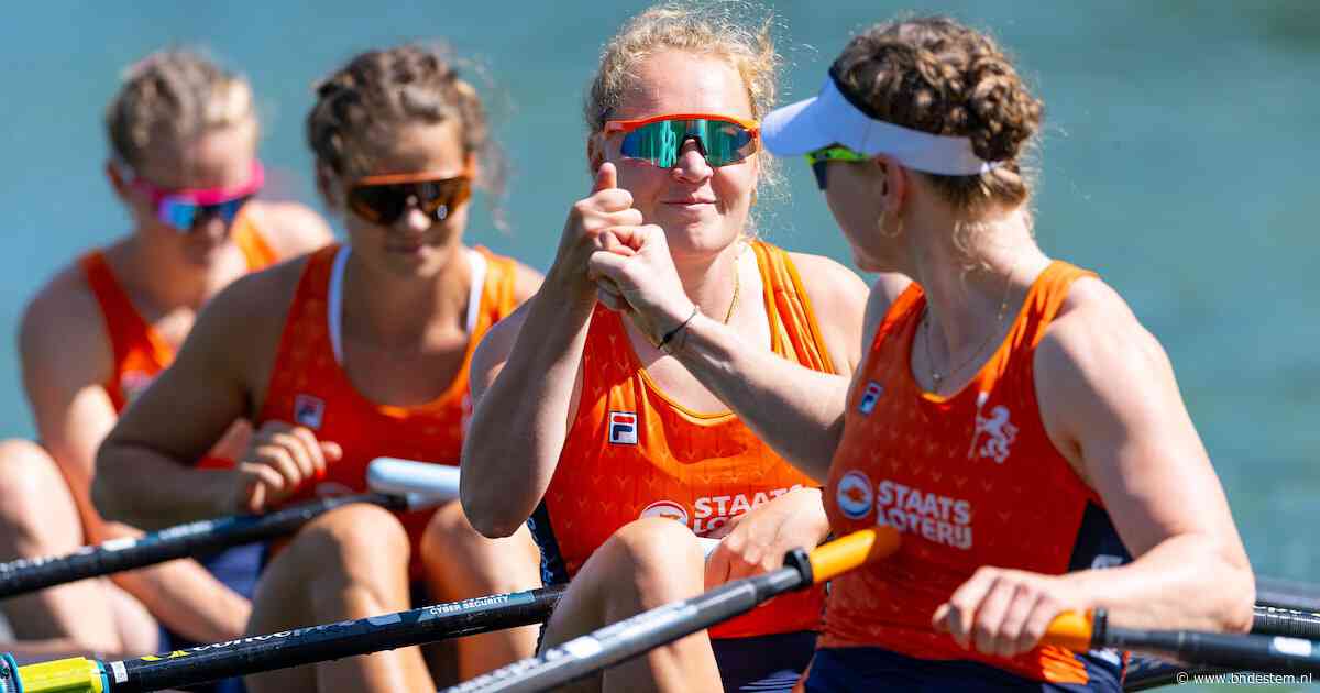 Vrouwen dubbelvier brengen Amsterdam in vervoering met goud op WK roeien, ook zilver en brons in vier-zonder