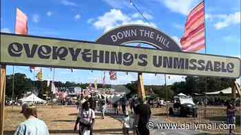 Man was killed when 'Everything's Unmissable' sign fell on him in high winds at Christian music festival as eyewitness reveals horrific scene as he ran to help