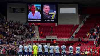 Middlesbrough football fans pay tribute to police officers killed in A66 crash with minute's applause before match