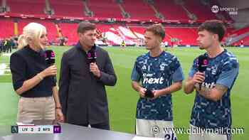 Steven Gerrard cheekily tells Nottingham Forest star he is needed at Liverpool after being quizzed on his transfer future on live TV