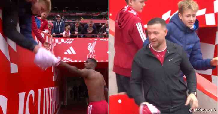 Liverpool fans fume as young supporter has Alexander Isak shirt snatched away