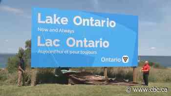 Ontario premier unveils 'Lake Ontario' sign in Winona as tensions with U.S. escalate