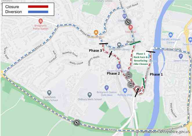 Resurfacing and rock face repairs to take place in Bridgnorth