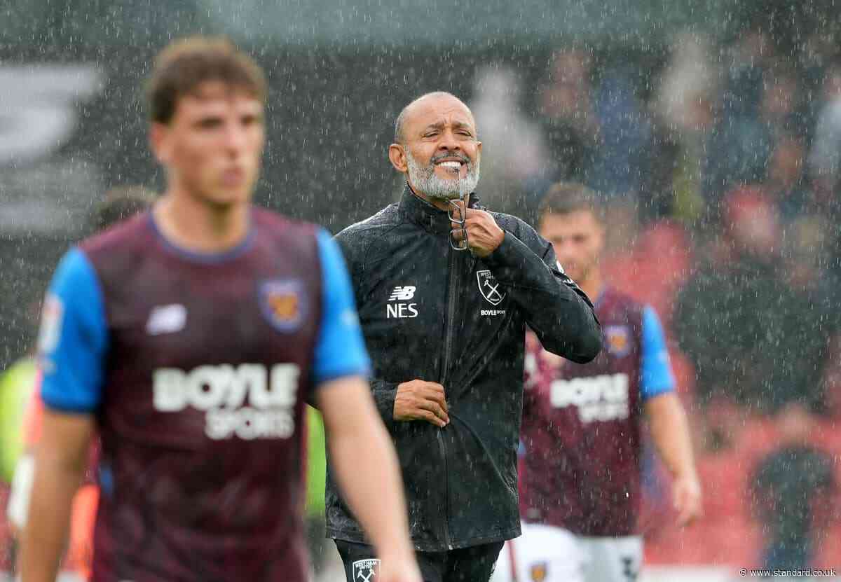 Pressure piles on Nuno Espirito Santo as West Ham wait for first Championship win continues