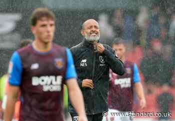 Pressure piles on Nuno Espirito Santo as West Ham wait for first Championship win continues