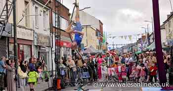 Live performers take over Cardiff street and transform it into stunning carnival