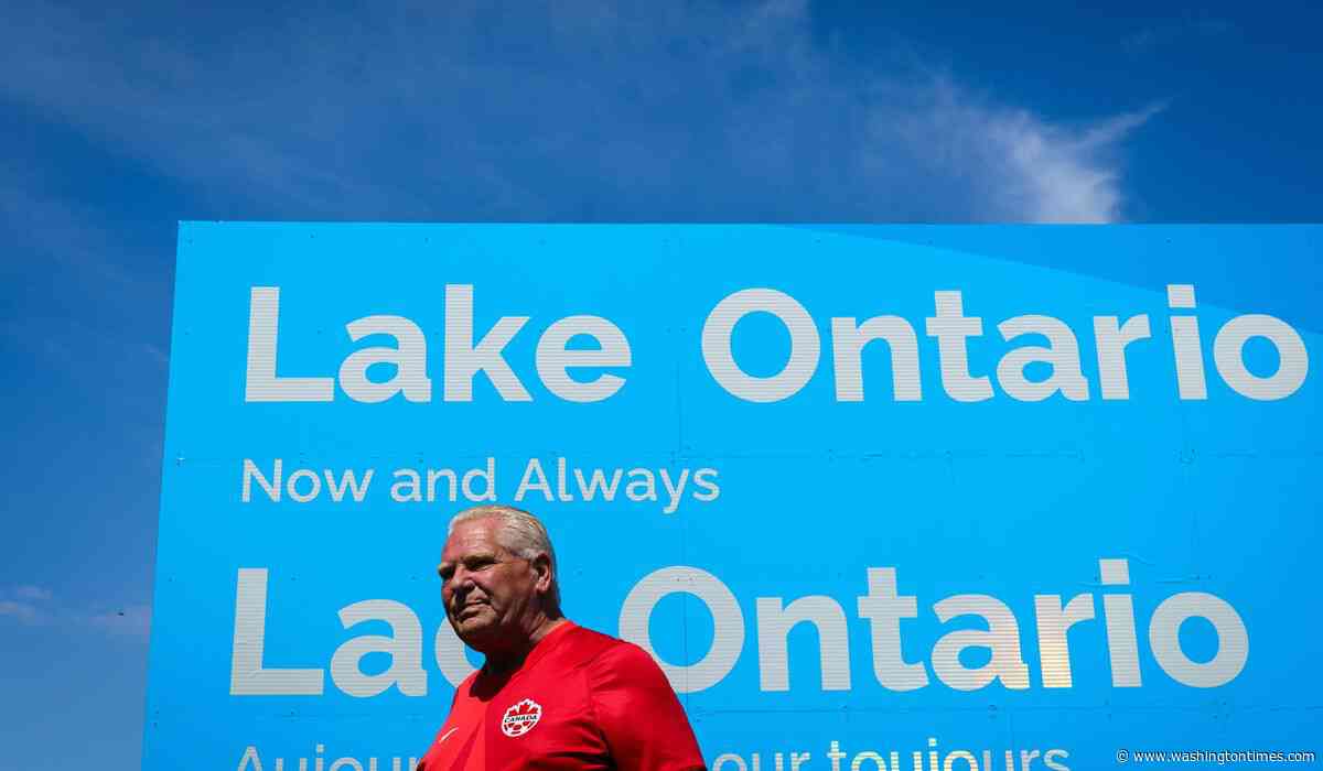 Ontario premier answers Trump's 'Lake America' with giant 'Lake Ontario' sign