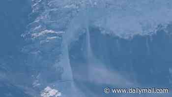 New video reveals the moment hikers witnessed collapse of giant glacier in the Himalayas - triggering the Nepal and Tibet flash floods and mudslides