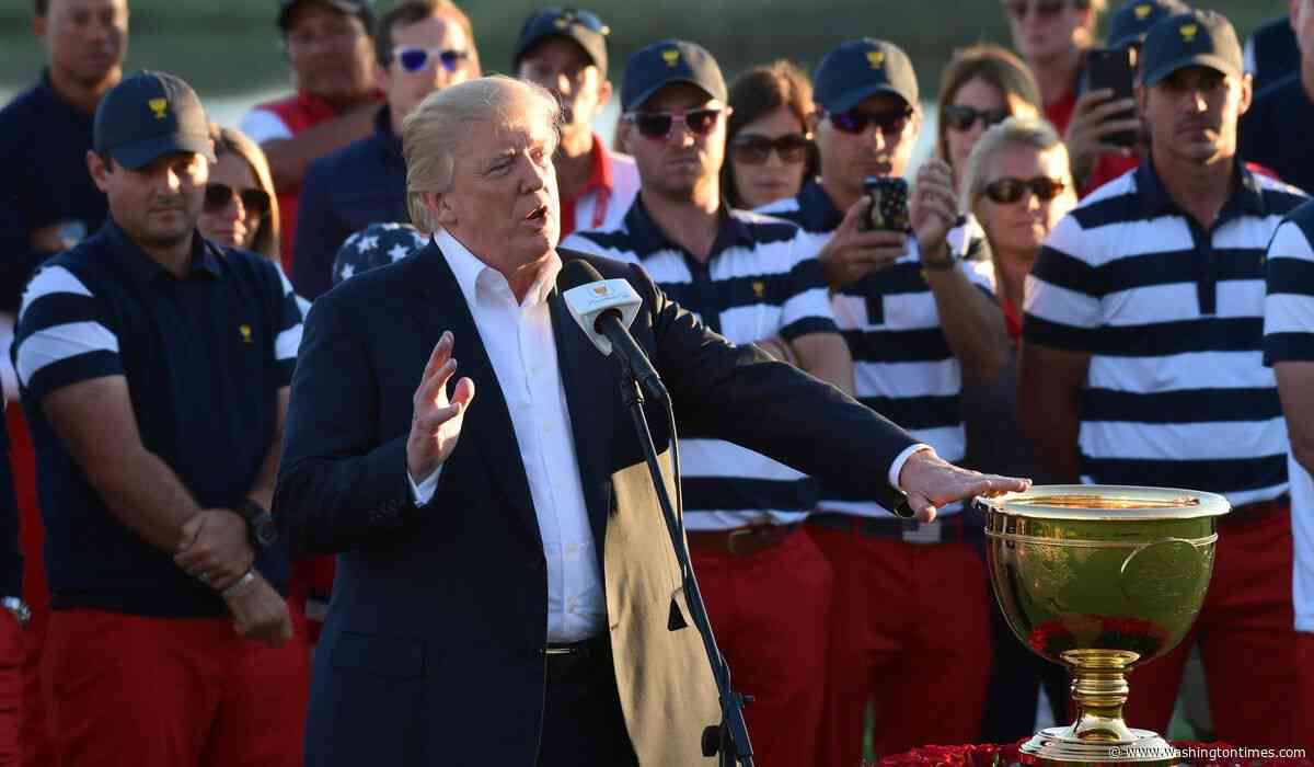 Trump says he'll be at Presidents Cup at Medinah as honorary chairman