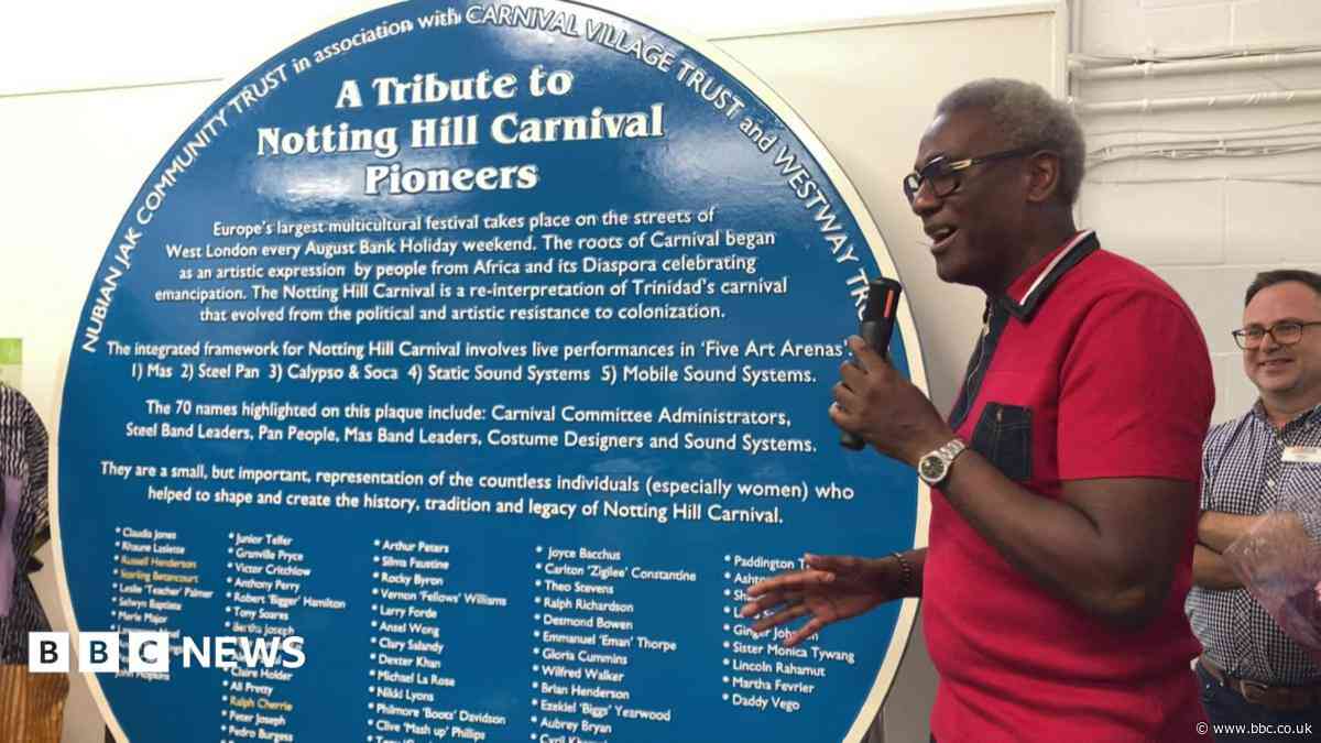 Plaque celebrates Notting Hill Carnival pioneers