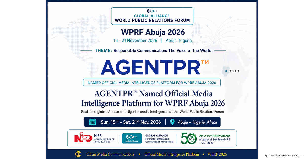 AGENTPR™ Named Official Media Intelligence Platform for WPRF Abuja 2026