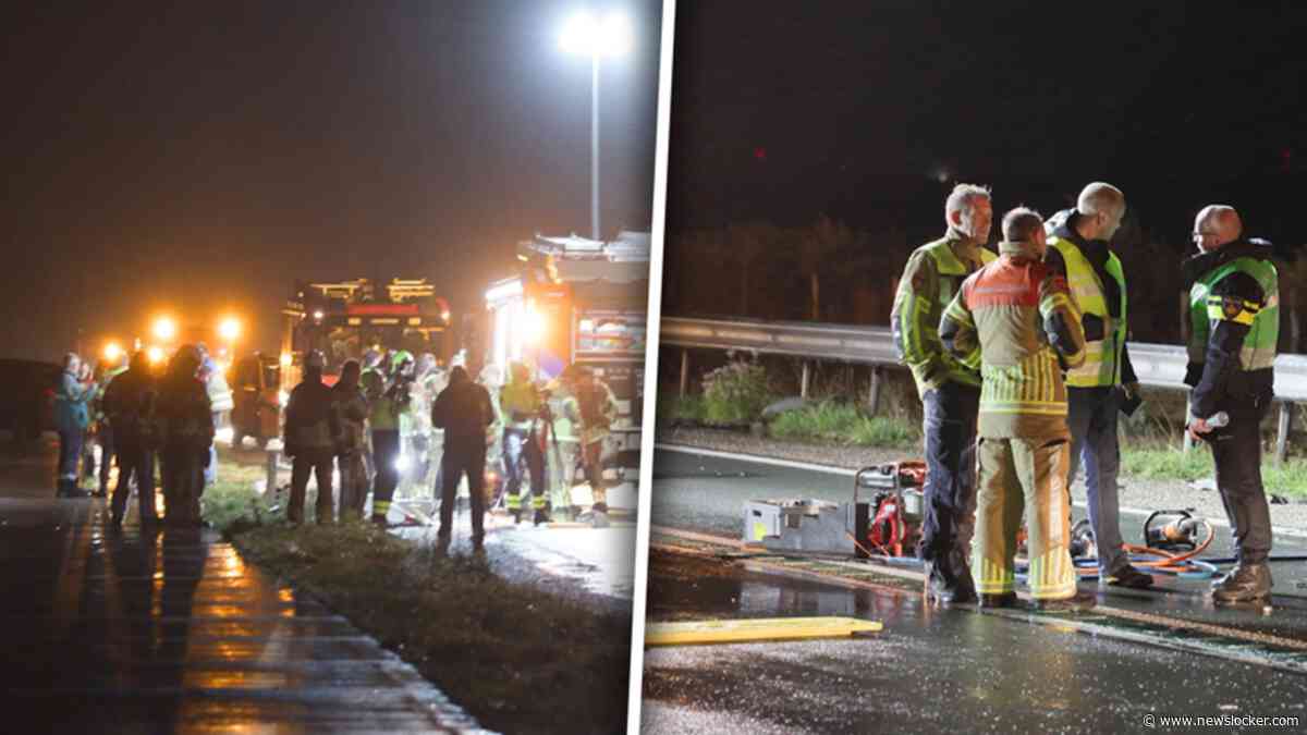 Eerste beelden: zwaar ongeval op dijk Enkhuizen-Lelystad