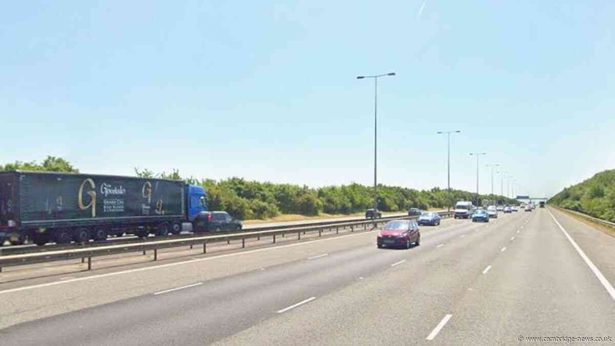 All traffic stopped on A1 in Cambridgeshire after crash
