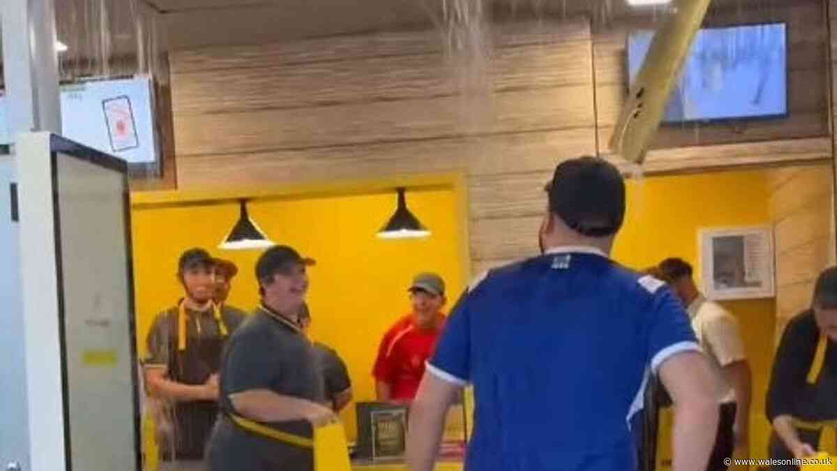 Water pours through ceiling of Bridgend McDonald's and floods restaurant
